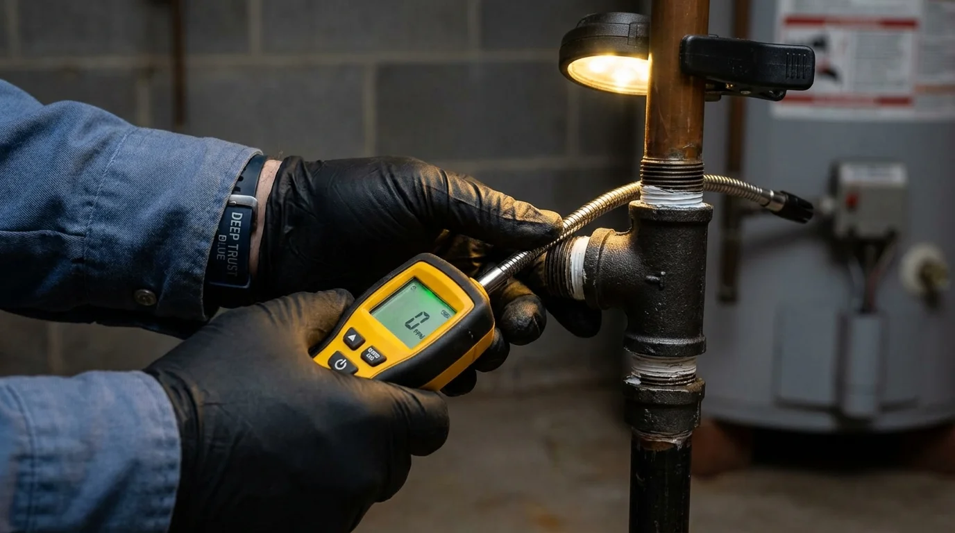 Gas leak detection with electronic sniffer by Johns Plumbing LLC in Oxford